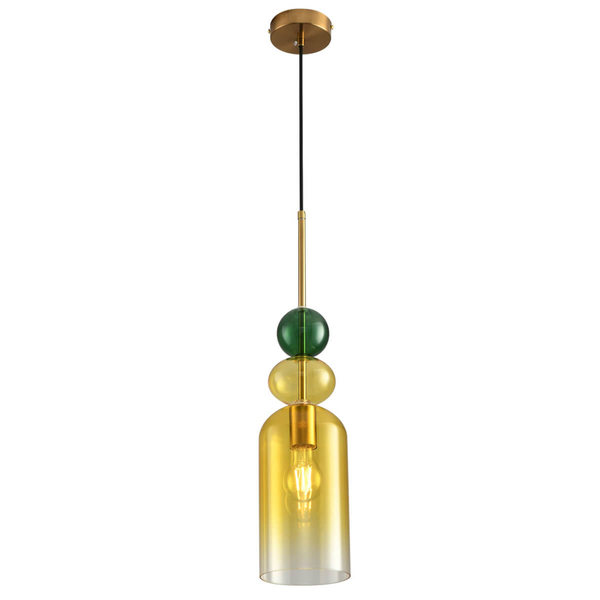 Wisząca lampa nad stół PASTELLO ST-DN399A szklana żółta zielona