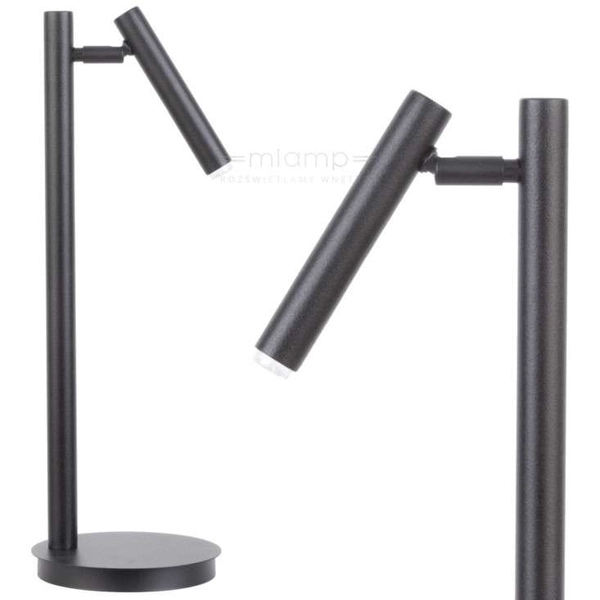 Biurkowa LAMPKA stojąca SOPEL 50195 Sigma metalowa LAMPA stołowa regulowana tuba czarna