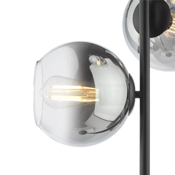 Kulista podłogowa lampa Lycia LYC4922 kule szklane czarne przydymione