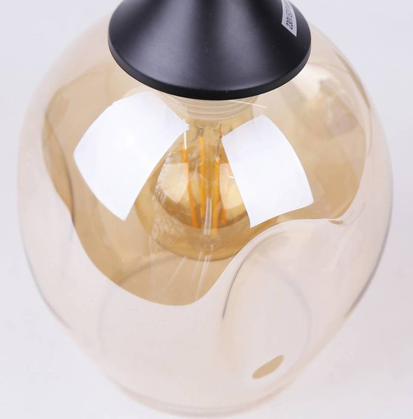Szklana lampa wisząca Aspa 31-00583 Candellux do jadalni czarna brązowa