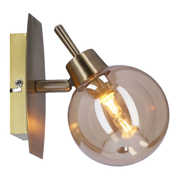 Kinkiet ścienny Lentini 21-16324 Candellux kula ball patyna bursztynowa