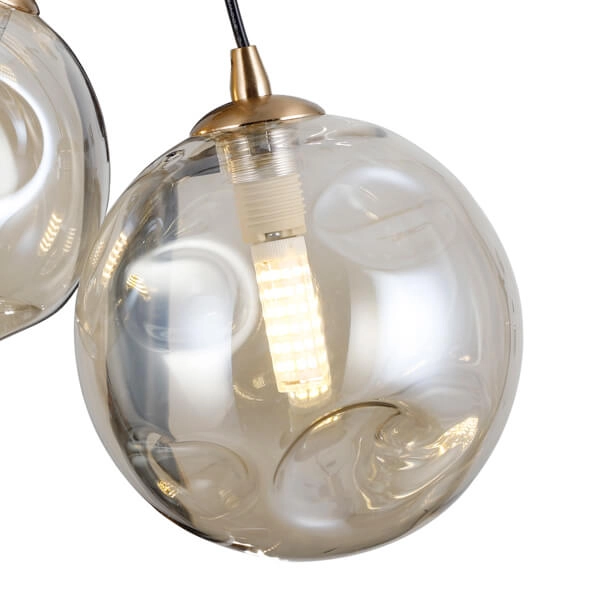 Kulisty kinkiet ścienny Perlos WL-54456-2-HB-AMB Italux mosiądz bursztynowy