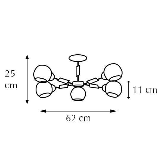 Nowoczesna lampa sufitowa 2027/5 BL TR do salonu czarna złota
