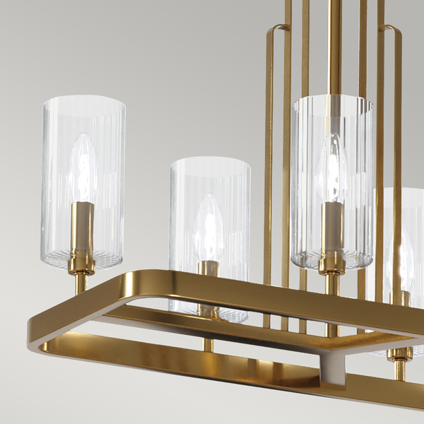 Lampa wisząca Art Deco QN-KIMROSE10-BNB nikiel mosiądz