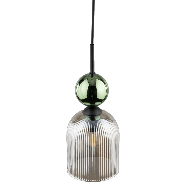 Nowoczesna wisząca lampa Sophia Green 11146 żebrowana zielona