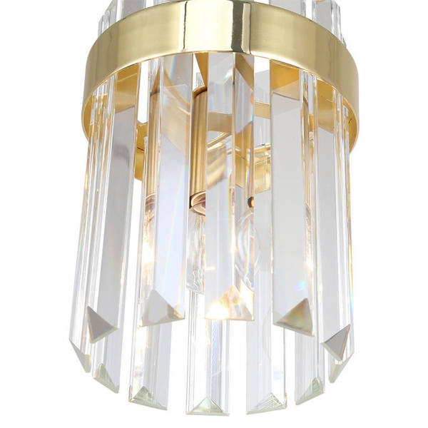 Kryształowa lampa wisząca Vetro LP-2910/1P GD do jadalni złota przezroczysta