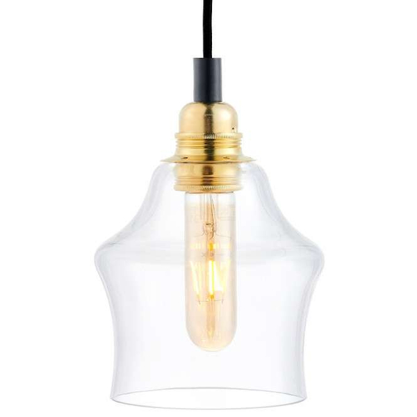 Wisząca LAMPA loftowa LONGIS 10876405 Kaspa skandynawska OPRAWA szklany ZWIS kaskada złota przezroczysta czarna