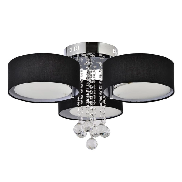 Potrójny plafon do salonu Gambela LP-991/3C BK Light Prestige kryształowy czarny