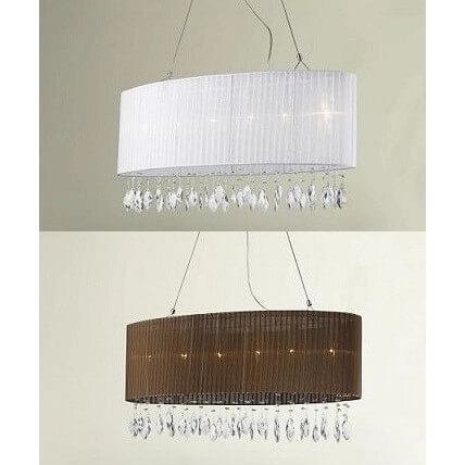 Owalna lampa wisząca SIDNEY AZ1839 Azzardo abażurowa brązowa