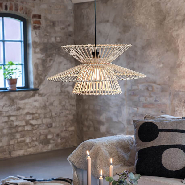 Bambusowa lampa wisząca Duplici 108785 Markslojd metal beżowa