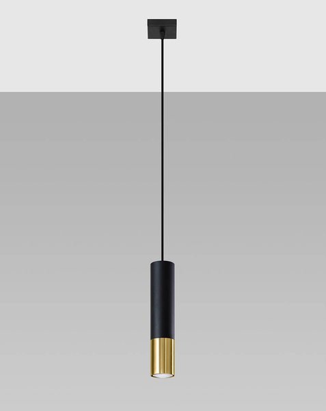 Loftowa LAMPA wisząca SL.0952 modernistyczny ZWIS tuba czarna złota OUTLET