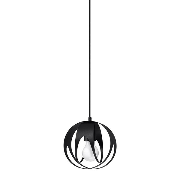 Salonowa lampa wisząca SL.1087 metalowa kula druciana czarna