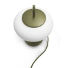 Stołowa lampka TORNI TOS11414P1 biała oliwkowa szklana metalowa E27 15W z wtyczką