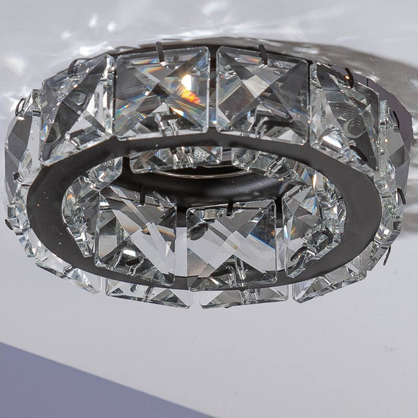 Wpustowa lampa Ester AZ4175 salonowa crystals czarna