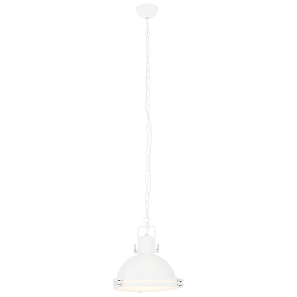 Industrialna LAMPA wisząca NAUTILIUS M 10265101 Kaspa metalowa OPRAWA okrągły ZWIS na łańcuchu biały