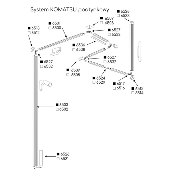 Łącznik mechaniczny liniowy ze śrubami Komatsu 6535 Shilo metalowy srebrny