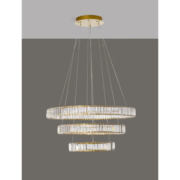 Salonowy żyrandol pałacowy Bauta crystal LED 92W 3500K złoty