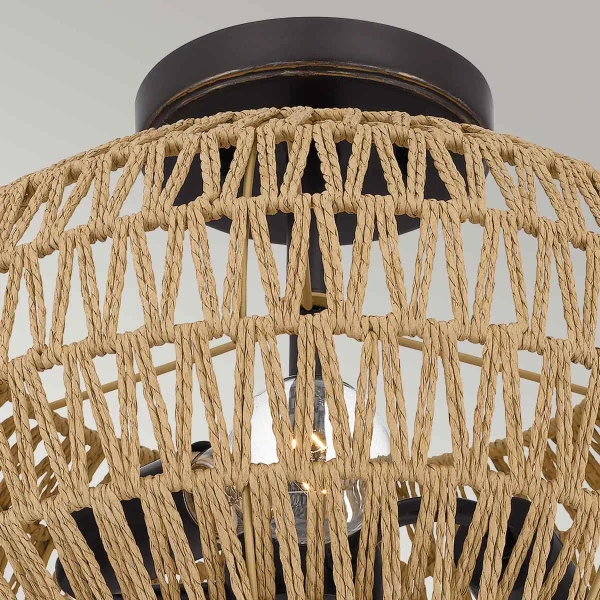 Lampa sufitowa do sypialni Casablanca QZ-CASABLANCA-3SF-PBZ brązowy