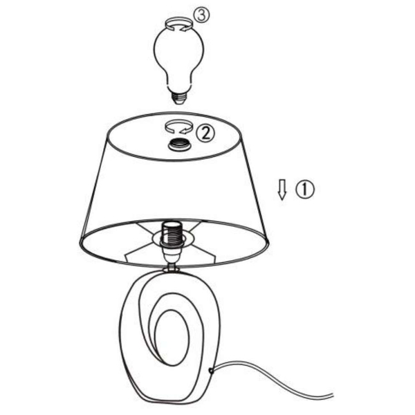 Stojąca LAMPA stołowa TABA R50511079 RL Light nocna LAMPKA abażurowa okrągła na biurko czarna złota