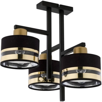 LAMPA sufitowa PRO 32147 Sigma abażurowa OPRAWA czarna złota