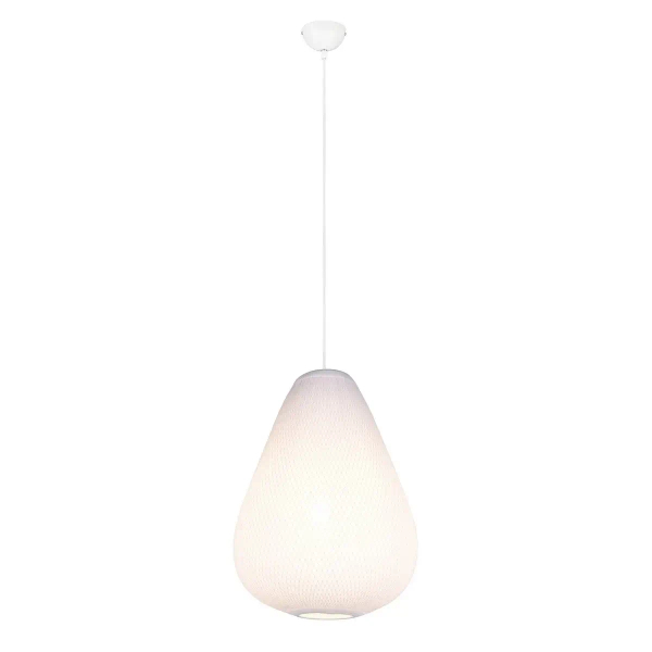 Jadalniana lampa wisząca JANINE R36241001 nad stół materiałowa biały