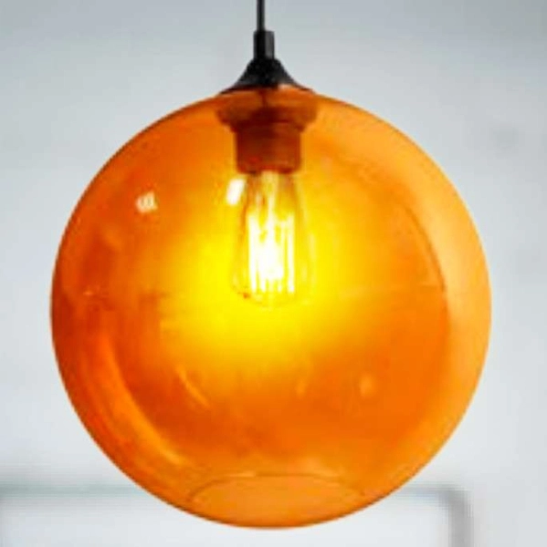 Lampa wisząca EDISON 31-21397 kulista zwis szklana kula ball bursztynowa