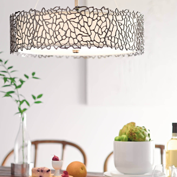 Wisząca lampa okrągła Silver Coral KL-SILVER-CORAL-P-B Kichler srebrny