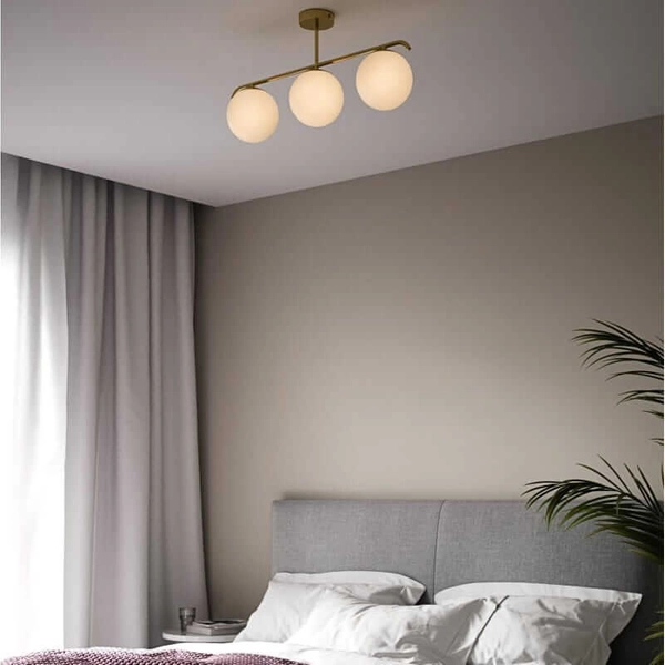 Sufitowa lampa Milano ABR-LW3XE27M Abruzzo bańki do salonu złota biała