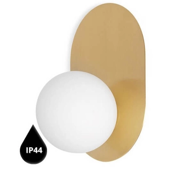 Okrągły kinkiet ścienny Hanea HA0130S0 do łazienki IP44 biały złoty