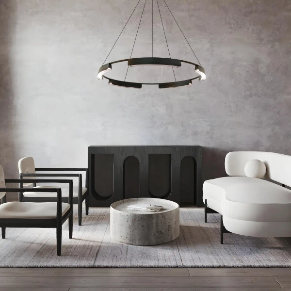 Pierścieniowy żyrandol Tura LP-9786/1P 60cm BK LED 36W CCT ring czarny