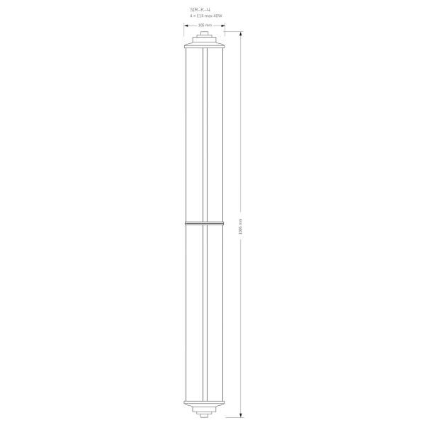 Szklana lampa ścienna Siri SIR-K-4 (ZM) ryflowana mosiądz