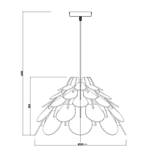 LAMPA wisząca BURGO LP-101335/1P L Light Prestige ananas boho drewno