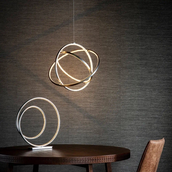 Lampa wisząca pierścieniowa Eternity 74729 LED 42W 3000K ringi nikiel