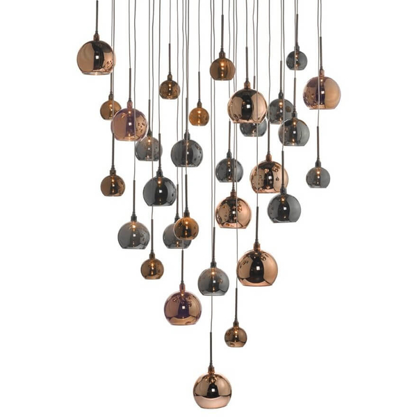 Kaskadowa lampa wisząca Aurelia AUR3364 Dar Lighting czarna chrom