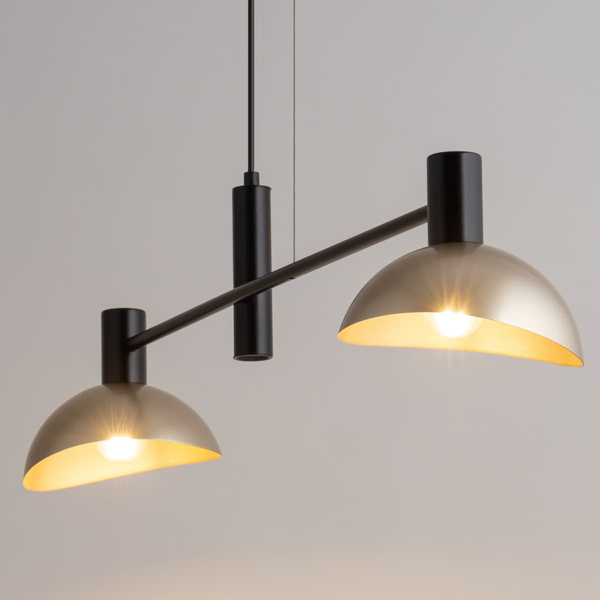 Podwójna lampa wisząca Artis 40566 Sigma z kloszami metalowa czarna złota