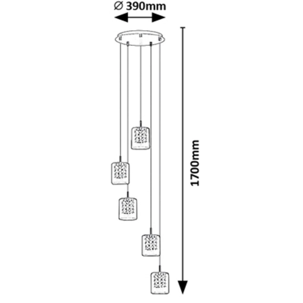 Kaskada lampa wisząca Duchess 3117 5-płomienna do jadalni nad stół chrom
