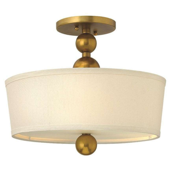LAMPA sufitowa HK-ZELDA-SF-PN Elstead HINKLEY plafon OPRAWA abażurowa okrągła nikiel biała
