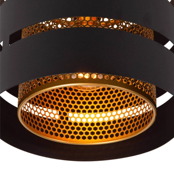 Metalowa lampa sufitowa Rosas 21133/01/30 ażurowa czarna złota