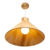 Lampa wisząca drewniana Conical QN-CONICAL-P-M-TEAK nad stół brązowy
