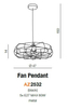 Industrialna lampa wisząca Fan do przedpokoju czarna