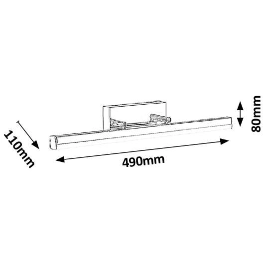 Regulowana LAMPA ścienna SILAS 5719 Rabalux kinkiet OPRAWA prostokątna LED 12W 4000K łazienkowa listwa IP44 chrom