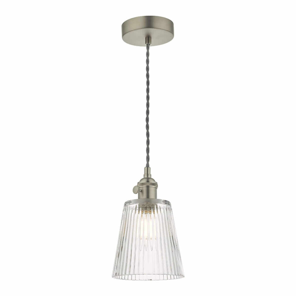 Jadalniana lampa wisząca Hadano HAD0161-05 Dar Lighting antyczny chrom przezroczysta