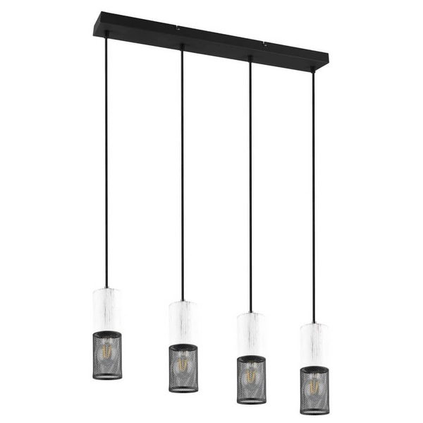 Metalowa lampa wisząca tuby Tosh 304300434 biały czarny