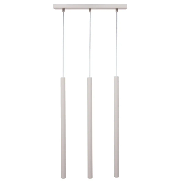 Wisząca lampa potrójna Sopel 3 41452 do salonu tubki szare beżowe