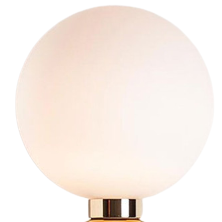 Modernistyczna LAMPA kinkiet CGCANW Copel szklana OPRAWA kula ścienna do sypialni złota biała