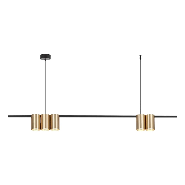 Zwisowa lampa nad wyspę GENESIS ML0369 tubki do salonu czarne złote