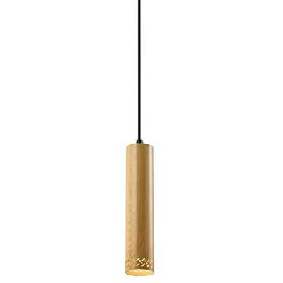 Lampa wisząca TUBO 31-78582 okrągła ażurowy zwis tuba boho drewniana