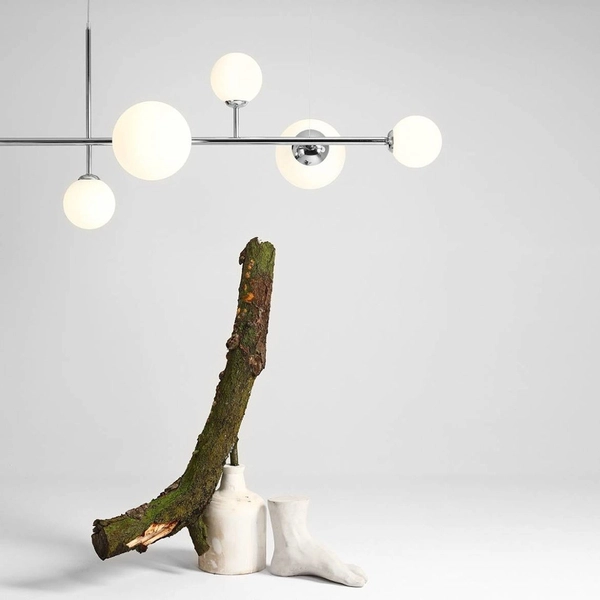 Nowoczesna lampa wisząca DIONE 1092K4 Aldex 6-punktowa chrom