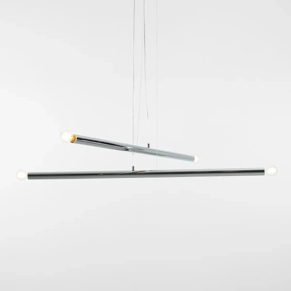 Wisząca lampa metalowa TUBO 1072L4 nad wyspę tuba chrom