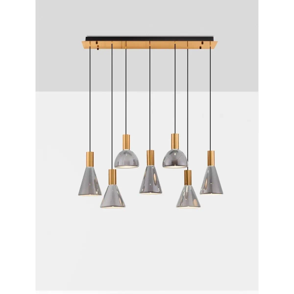 Ledowa zwisająca lampa SARDUNO LE45141 LED 47W szaro złota